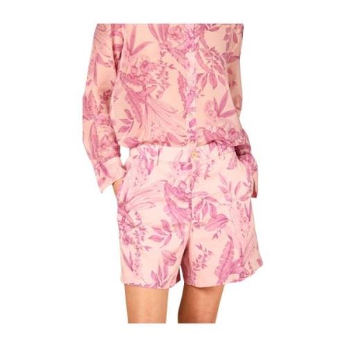 Bloemenprint Chino Bermuda Shorts Mason's , Pink , Dames