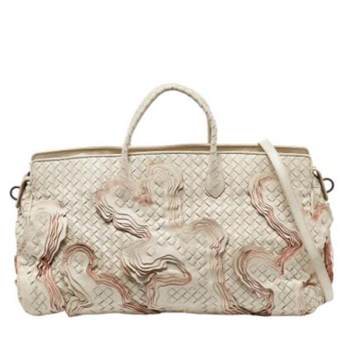 Pre-owned Leather totes Bottega Veneta Vintage , White , Dames