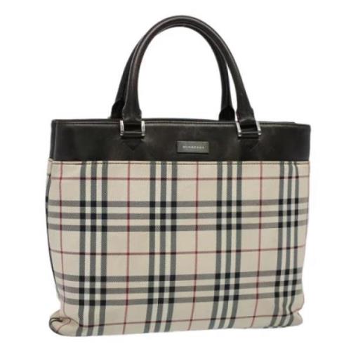 Pre-owned Canvas totes Burberry Vintage , White , Dames