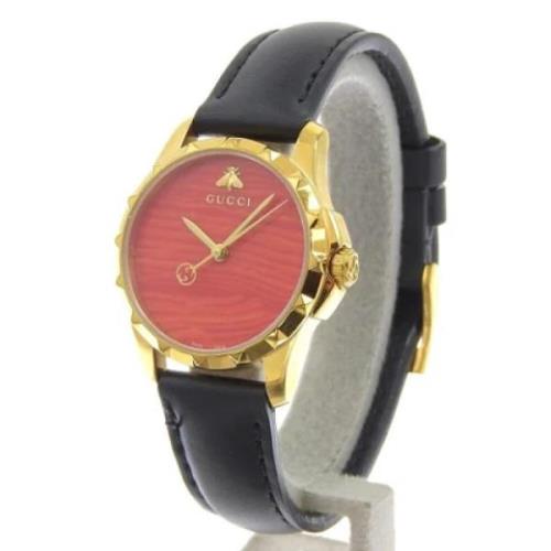 Pre-owned Leather watches Gucci Vintage , Purple , Dames