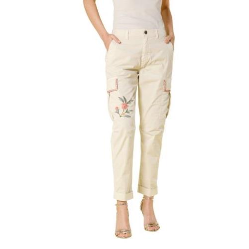 Cargo Broek met Borduursel Mason's , Yellow , Dames