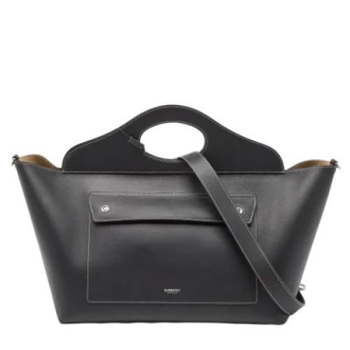 Pre-owned Leather totes Burberry Vintage , Black , Dames