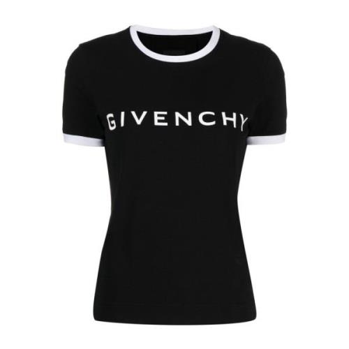 Bicolor Logo Print T-shirt Givenchy , Black , Dames