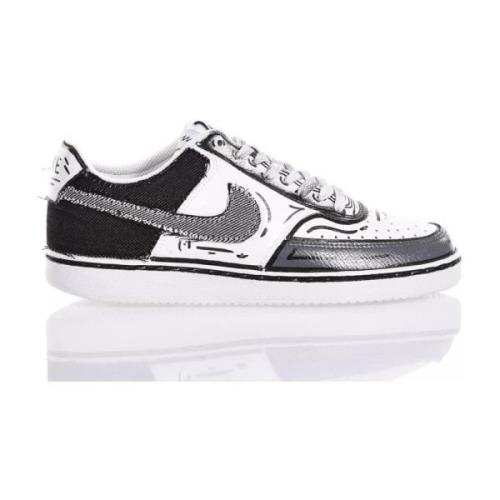 Aangepaste Stijlvolle Sneakers Wit Grijs Zwart Nike , Gray , Heren