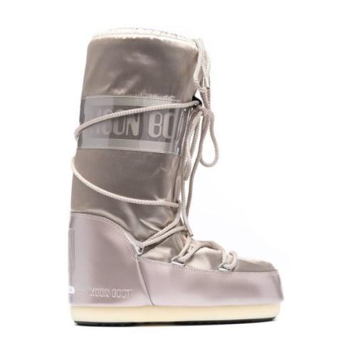 Sneeuwlaars Platina PVC Hoge Laarzen Moon Boot , Gray , Dames