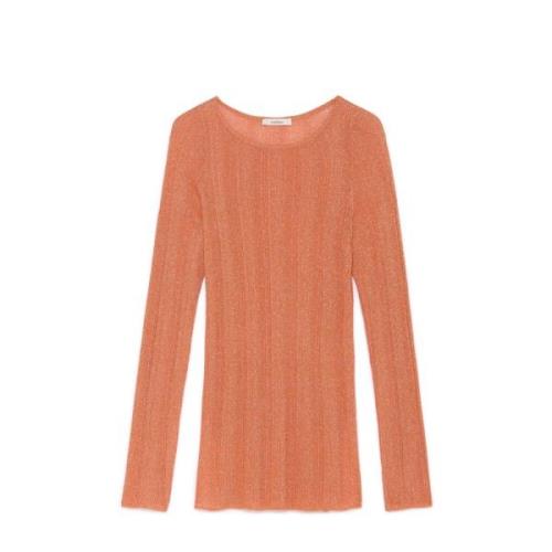 Zachte Lurex Sweater Maliparmi , Orange , Dames