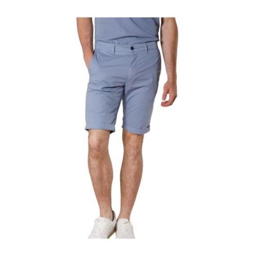 Stretch Gabardine Chino Bermuda Shorts Mason's , Blue , Heren