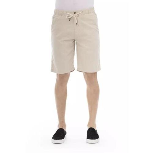 Beige Katoenen Bermuda Shorts met Koord Baldinini , Beige , Heren