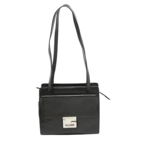 Pre-owned Leather totes Gucci Vintage , Black , Dames