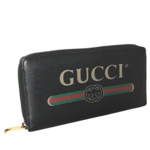 Pre-owned Leather wallets Gucci Vintage , Black , Dames