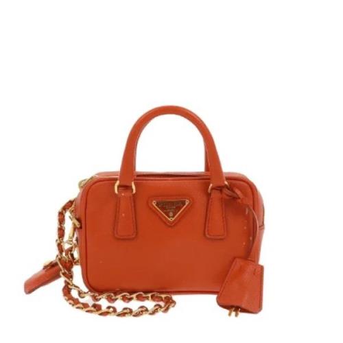 Pre-owned Leather prada-bags Prada Vintage , Orange , Dames