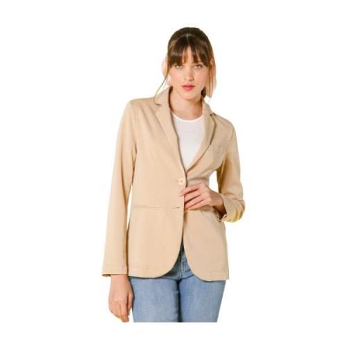 Helena Dames Blazer in Jersey Mason's , Beige , Dames