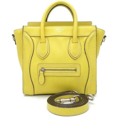 Pre-owned Leather handbags Celine Vintage , Yellow , Dames