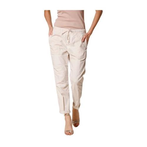 Cargo Jogger Broek in Parachute Stof Mason's , Beige , Dames