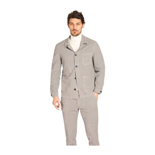 Slim Fit Katoenen Field Jacket Mason's , Gray , Heren