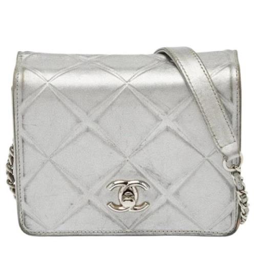 Pre-owned Leather chanel-bags Chanel Vintage , Gray , Dames