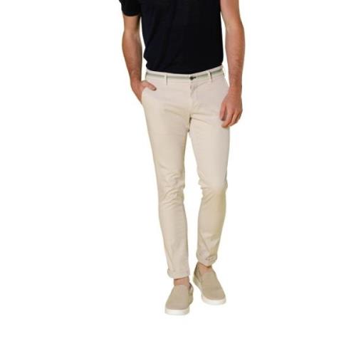 Extra Slim Chino Broek met Linten Mason's , Beige , Heren