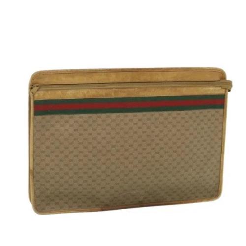 Pre-owned Leather clutches Gucci Vintage , Brown , Dames