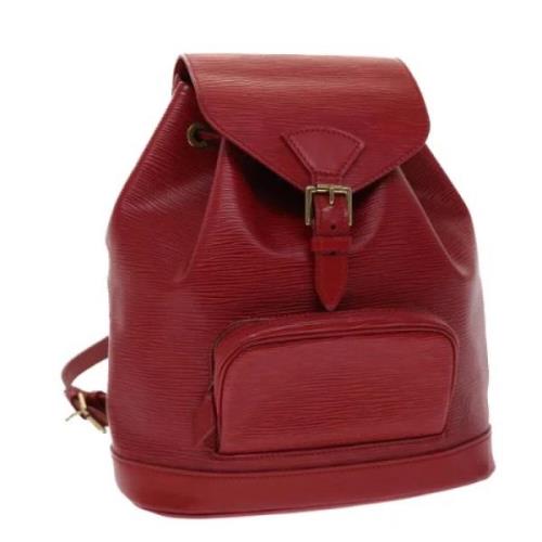 Pre-owned Leather backpacks Louis Vuitton Vintage , Red , Dames