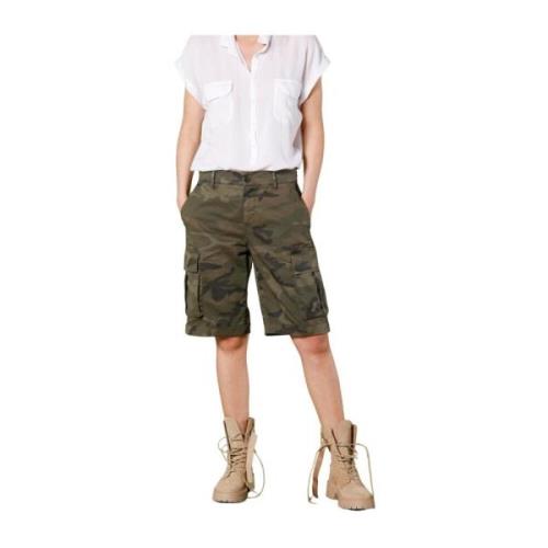 Camouflage Cargo Bermuda Shorts Victoria Mason's , Green , Dames