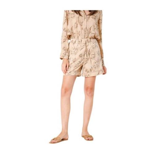 Bladpatroon Chino Bermuda Shorts Mason's , Beige , Dames