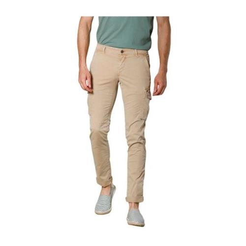 Extra Slim Cargo Broek in Stretch Twill Mason's , Beige , Heren