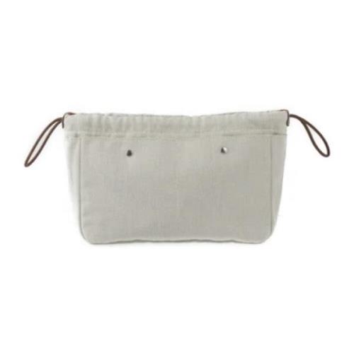 Pre-owned Leather clutches Hermès Vintage , White , Dames