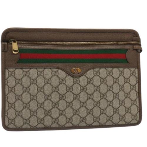 Pre-owned Canvas clutches Gucci Vintage , Brown , Dames