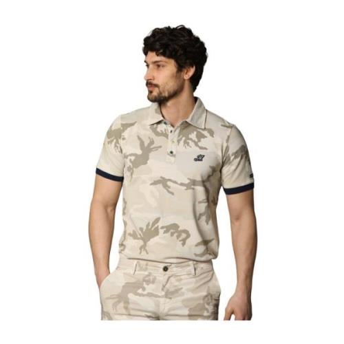 Camouflage Print Polo Regular Fit Mason's , Beige , Heren