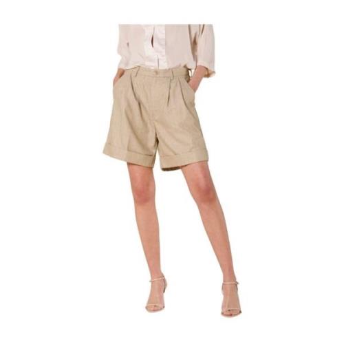 Beige Chino Bermuda met Lurex Streep Mason's , Beige , Dames