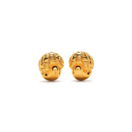 Pre-owned Metal earrings Celine Vintage , Yellow , Dames