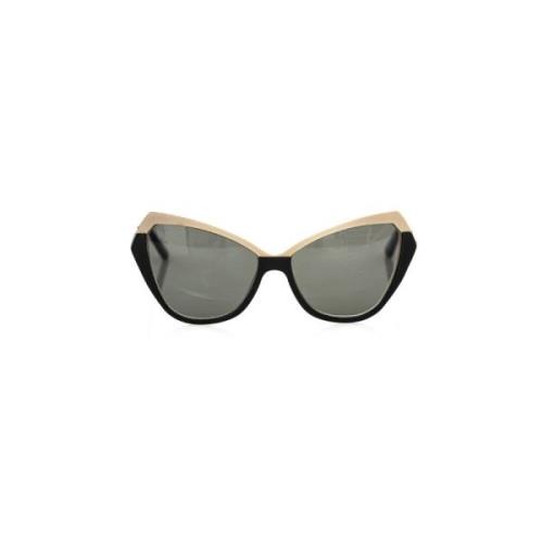 Cat Eye Zonnebril Zwart & Goud Frankie Morello , Multicolor , Unisex