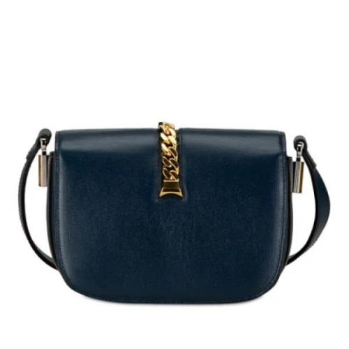 Pre-owned Leather gucci-bags Gucci Vintage , Blue , Dames