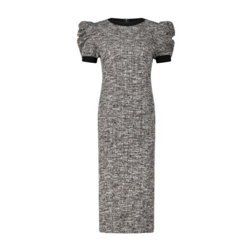 Elegante Tweedjurk met Pofmouwen Max Mara , Gray , Dames