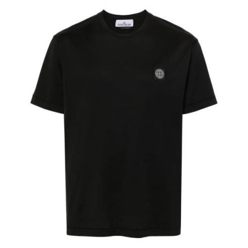 Casual Katoenen T-Shirt Stone Island , Black , Heren