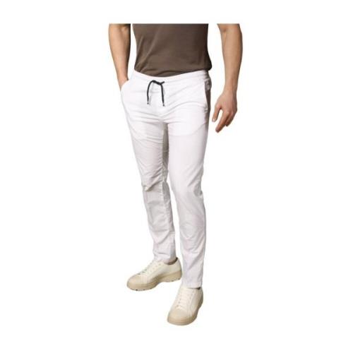 Heren Chino Jogger Broek in Wit Mason's , White , Heren