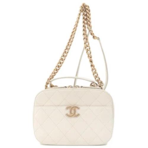 Pre-owned Leather shoulder-bags Chanel Vintage , White , Dames