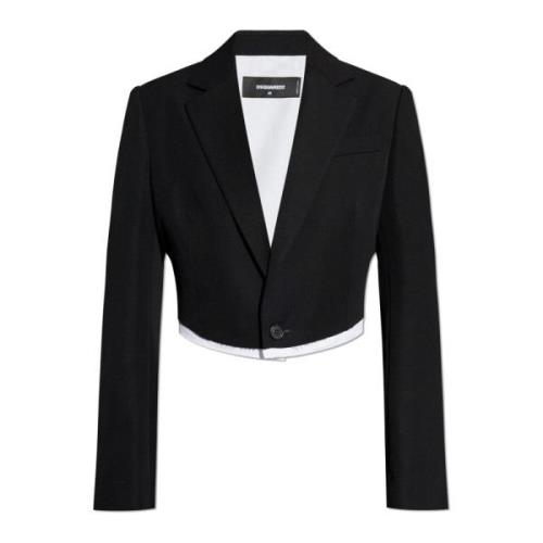 Blazer met ruwe afwerking Dsquared2 , Black , Dames