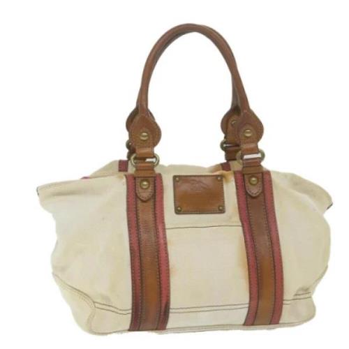 Pre-owned Canvas totes Burberry Vintage , White , Dames