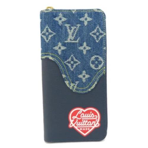 Pre-owned Canvas wallets Louis Vuitton Vintage , Blue , Dames