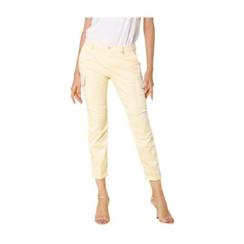 Curvy Cargo Broek in Stretch Satijn Mason's , Yellow , Dames