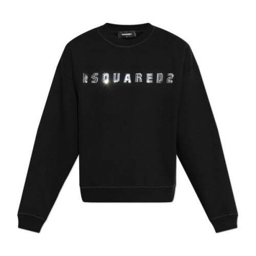 Sweatshirt met logo Dsquared2 , Black , Heren