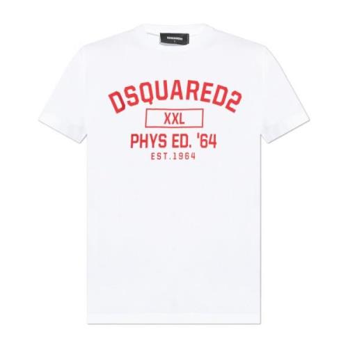 T-shirt met logo Dsquared2 , White , Heren