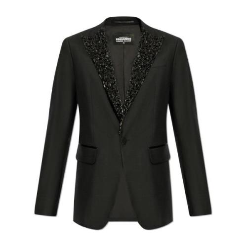 Wollen blazer Dsquared2 , Black , Heren