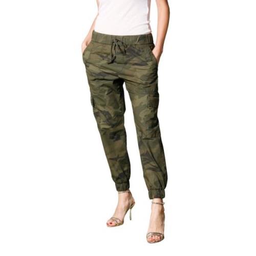 Camouflage Cargo Jogger Broek Mason's , Green , Dames