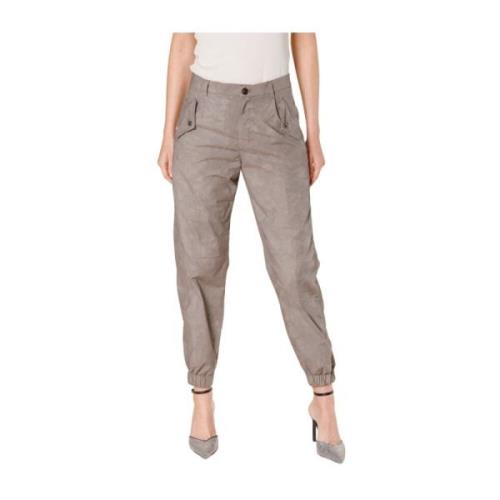 Curvy Cargo Broek in Katoen & Tencel Mason's , Brown , Dames