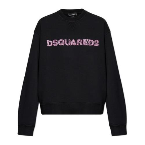 Sweatshirt met logo Dsquared2 , Black , Dames