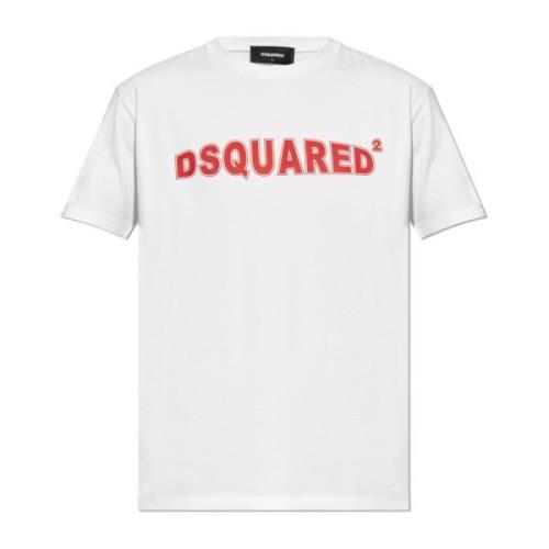 T-shirt met logo Dsquared2 , White , Heren