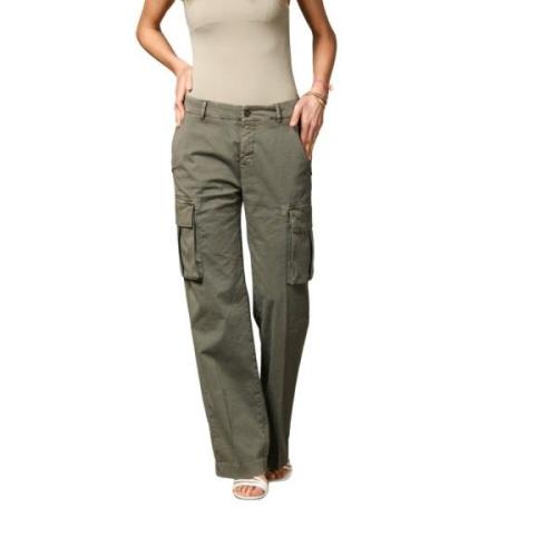 Victoria Dames Cargo Broek Rechte Snit Mason's , Green , Dames