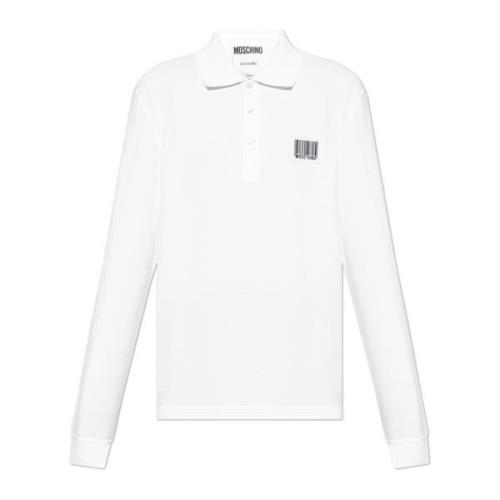 Polo met patch Moschino , White , Heren